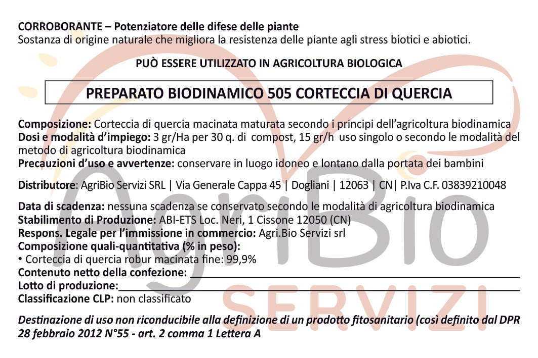 505 PREPARATO DI CORTECCIA DI QUERCIA