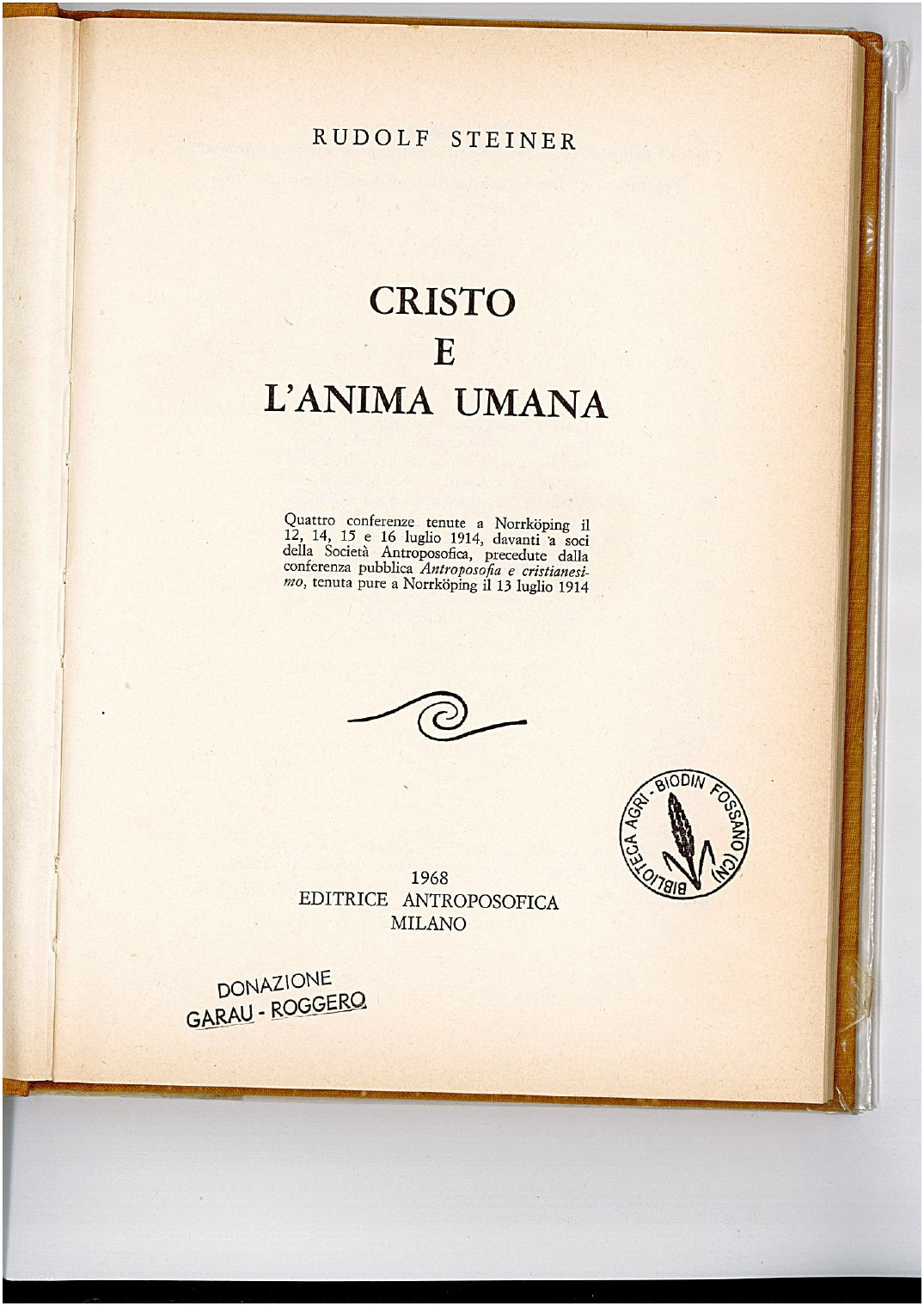 CRISTO E L'ANIMA UMANA- RUDOLF STEINER