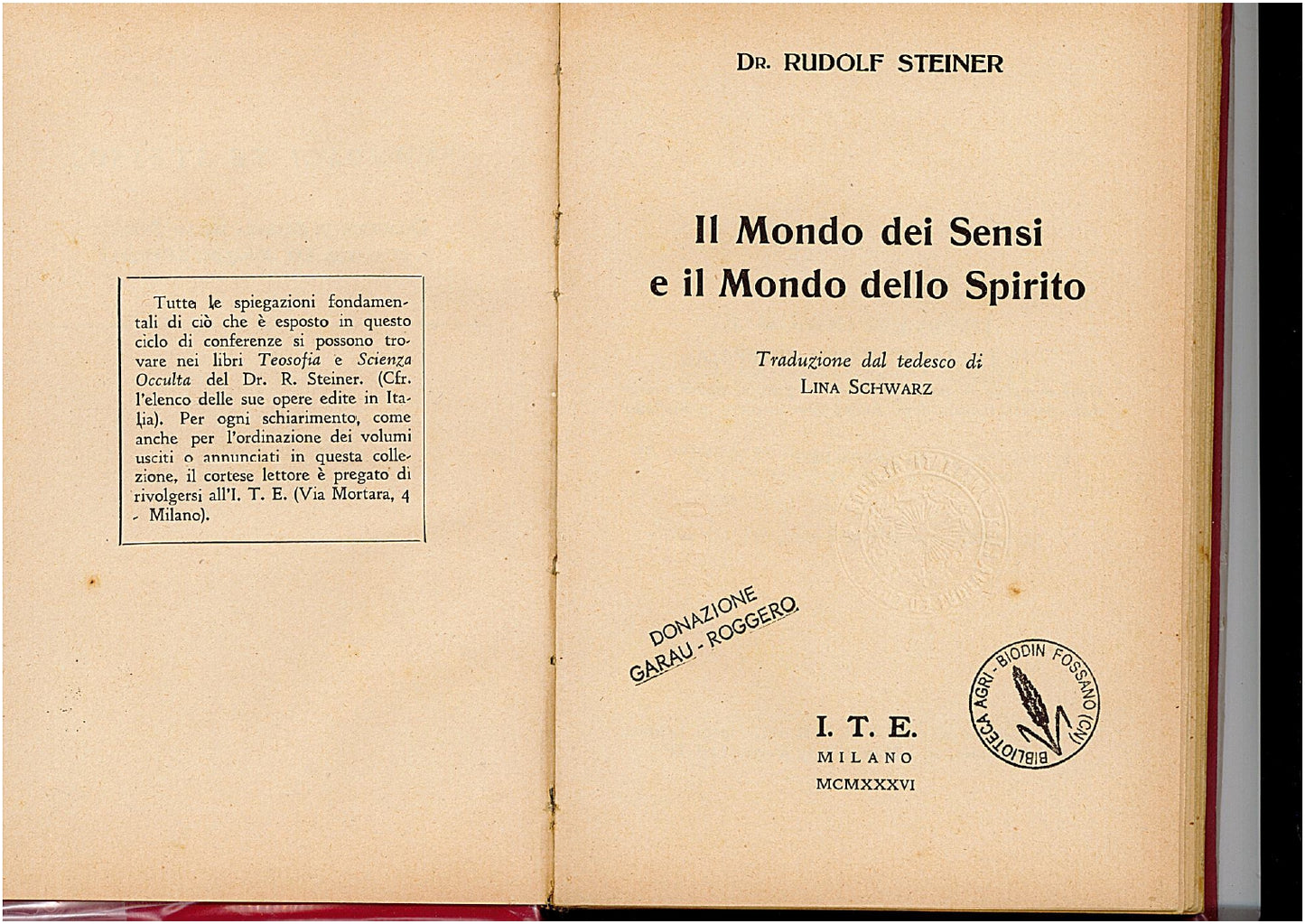 134- IL MONDO DEI SENSI E IL MONDO DELLO SPIRITO - RUDOLF STEINER