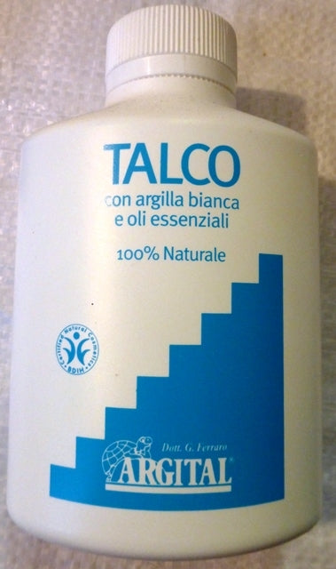 Talco con argilla bianca e oli essenziali