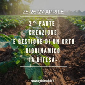 2^Parte – Creazione e gestione di un orto Biodinamico – la difesa