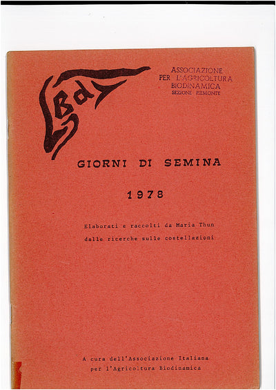 CALENDARIO DELLE SEMINE 1978 - Maria Thun