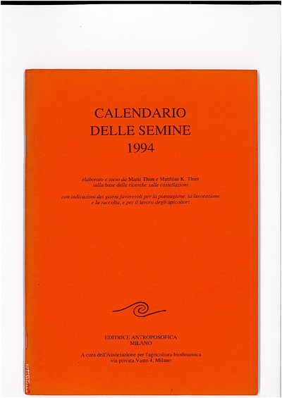 CALENDARIO DELLE SEMINE 1993 - Maria Thun