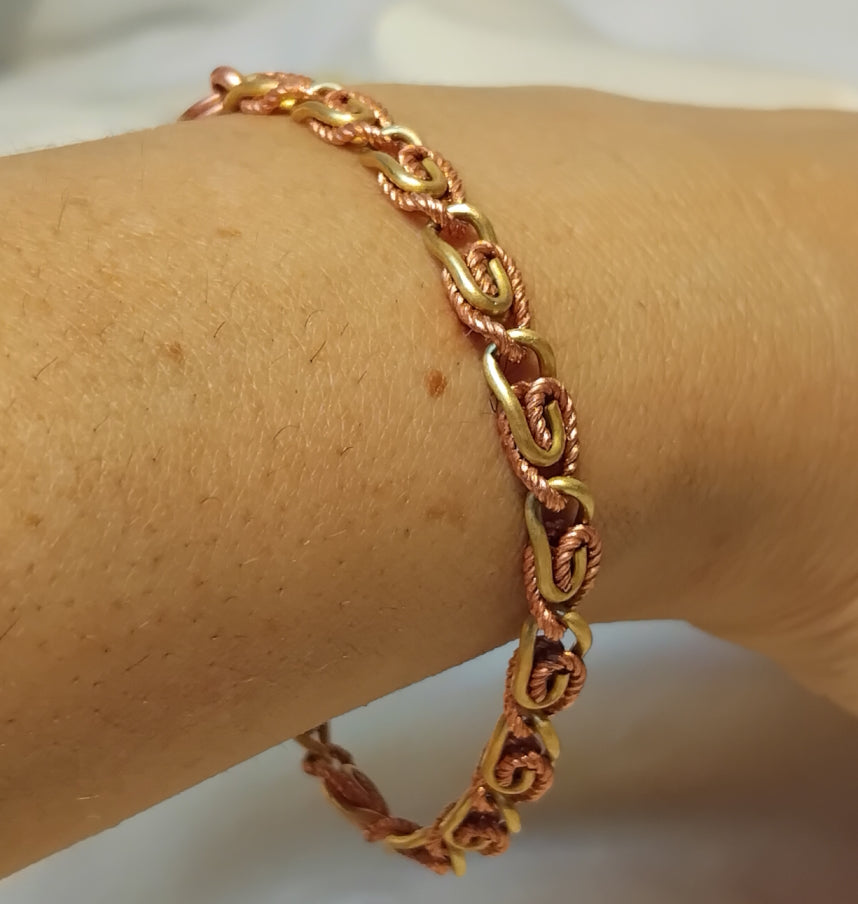 bracciale “Greca in rame ed ottone”