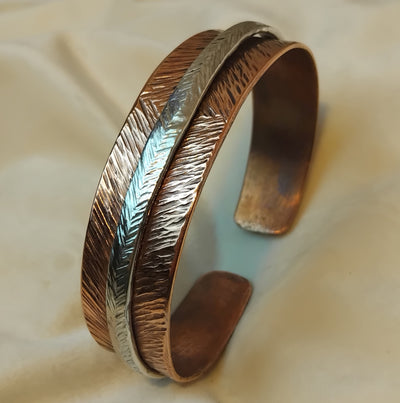 Bracciale “Rodelinda” in rame e argento – modello diamante –