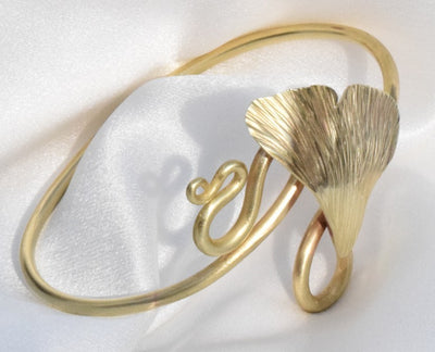 Bracciale in ottone Ginkgo Biloba