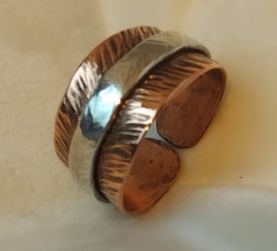 Anello rame e argento “Rodelinda” – a diamante