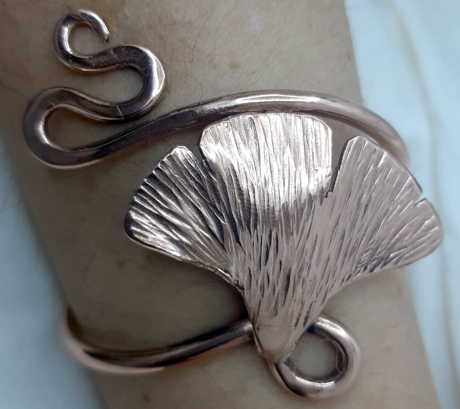Bracciale in rame Ginkgo Biloba