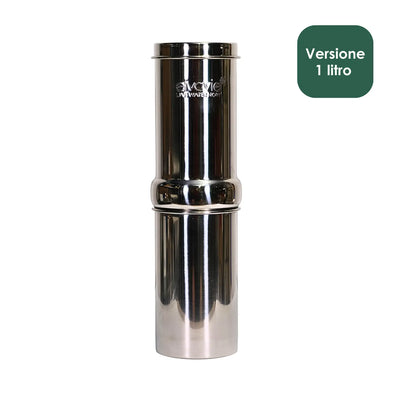Depuratore acqua portatile a gravità in acciaio inox da 1 litro