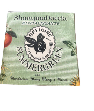 Shampoo doccia solido "summergreen " con mandarino, ylang ylang e menta