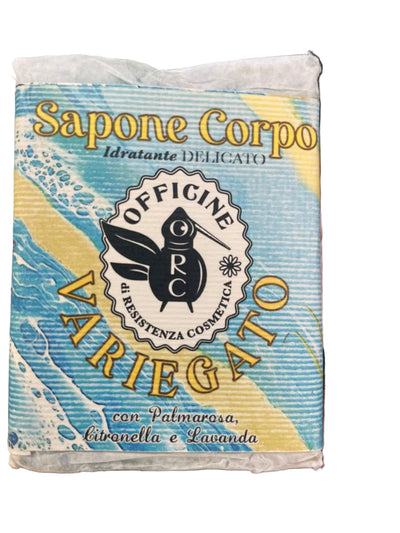 Sapone corpo variegato con palmarosa, citronella e lavanda