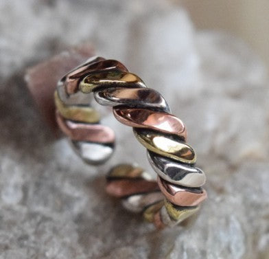 Anello “Legolas” 3 metalli : rame, argento, ottone