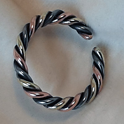 Anello tre metalli rame ferro ottone “Legolas tondo”