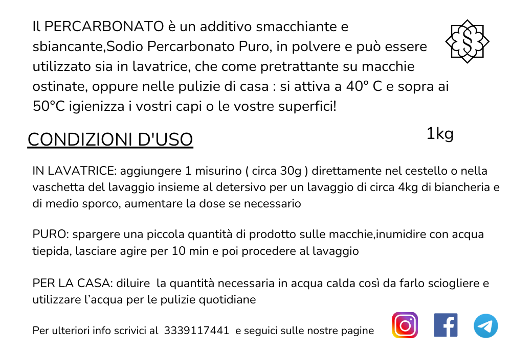 Percarbonato di sodio - additivo sbiancante