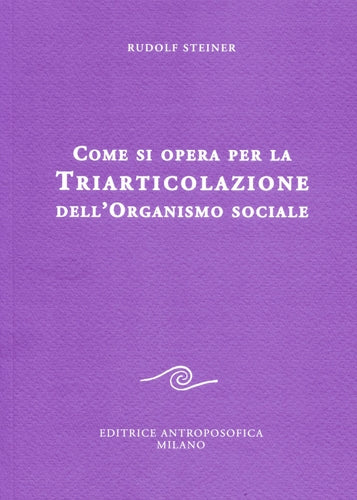 COME SI OPERA PER LA LIBRO "COME SI OPERA PER LA TRIARTICOLAZIONE SOCIALE" -  Rudolf Steiner